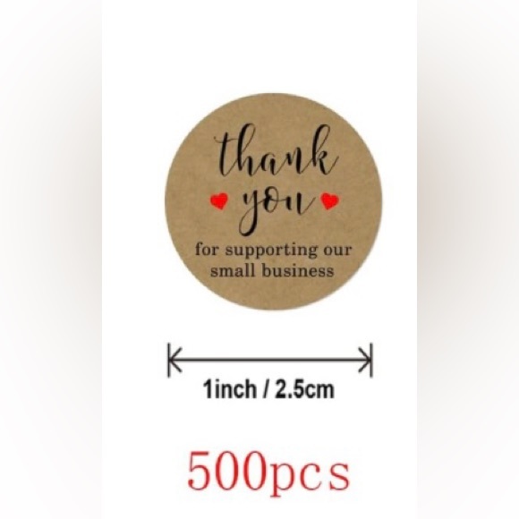 500 Roll Thank You For Supporting Stickers - Picture 2 of 2